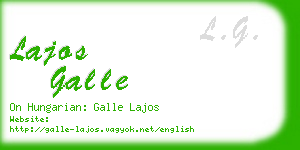 lajos galle business card